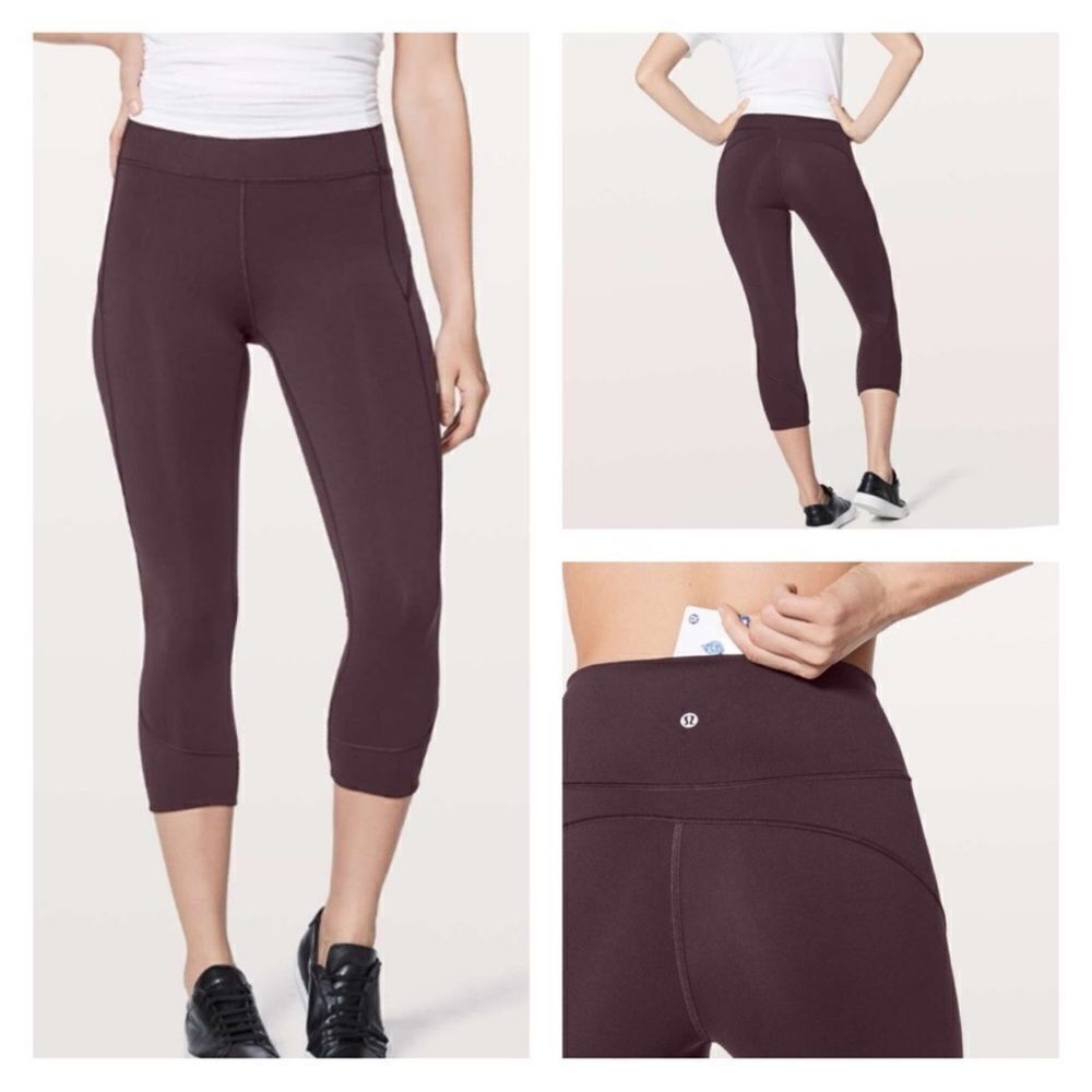 Lululemon In Movement Crop *Everlux 19"
Black Cherry Size 4